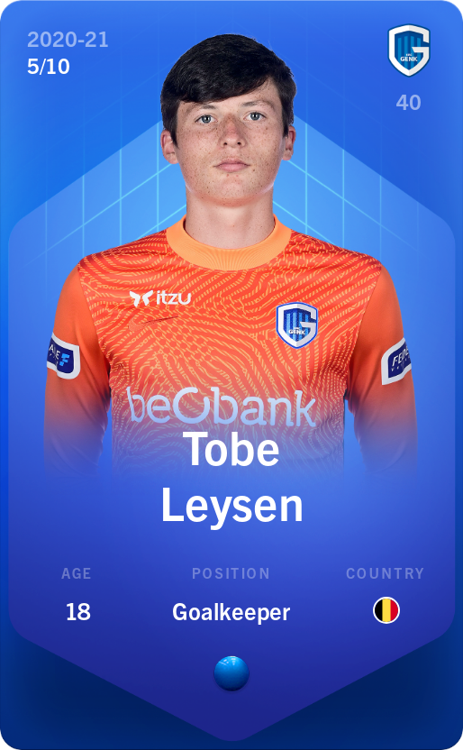 Sorare - Sorare Official - Tobe Leysen 2020-21 • Super Rare 5/10 - NFT # 46209432886021664544805393940117489138960751520301298722553897786435206240659