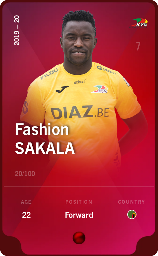 Sorare - Sorare Official - Fashion Sakala 2019-20 • Rare 20/100 - NFT # 58992834147519379192516758113771167095437079750324625537001617378221595867402