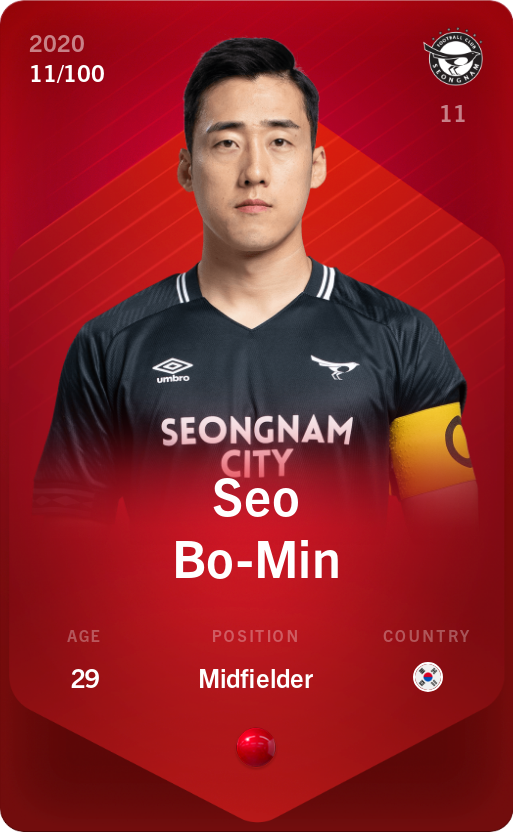 Sorare - Sorare Official - Seo Bo-Min 2020-21 • Rare 11/100 - NFT # 27475223408251509180584445236221483493744722662489270959871890624863288287496
