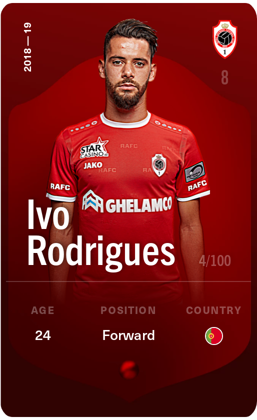 Sorare - Sorare Official - Ivo Rodrigues 2018-19 • Rare 4/100 - NFT # 10210833500984921251082900579840469100657391961762927907056376400422907422531