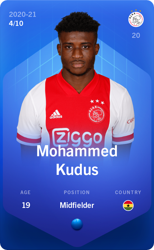 Sorare - Sorare Official - Mohammed Kudus 2020-21 • Super Rare 4/10 - NFT # 67992845601026925731932457747577786760070988863712022886618483789659610425404
