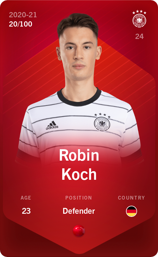 Sorare - Sorare Official - Robin Koch 2020-21 • Rare 20/100 - NFT # 110562641456801020496592195482757664904931142309153267006214761328252078061015