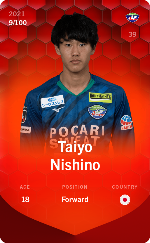 Sorare - Sorare Official - Taiyo Nishino 2021-22 • Rare 9/100 - NFT # 33285394108424598483324847552043053514936918335009162283938866823662345867448