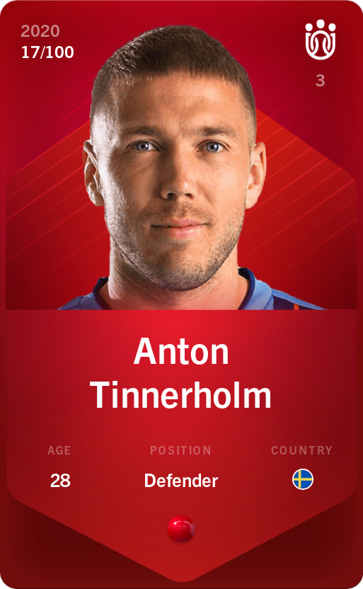 Sorare - Sorare Official - Anton Tinnerholm 2020-21 • Rare 17/100 - NFT # 107909315430483348510221125693427434237787419253825085515345092984135251679287