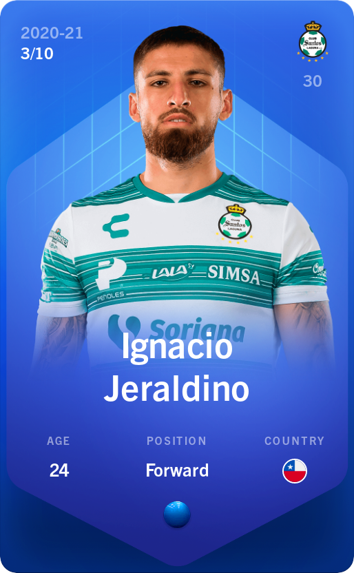 Sorare - Sorare Official - Ignacio Jeraldino 2020-21 • Super Rare 3/10 - NFT # 22607291414794378500162858802459185632842780993133029975000182830058729088176