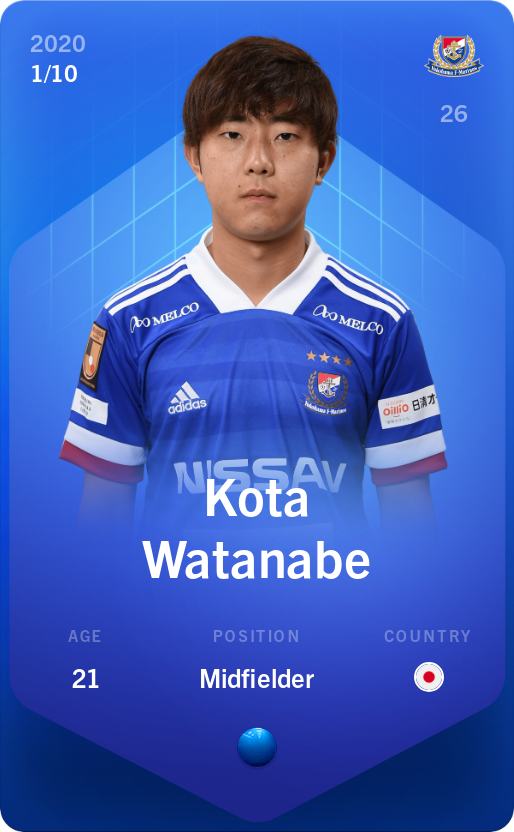 Sorare - Sorare Official - Kota Watanabe 2020-21 • Super Rare 1/10 - NFT # 27507056827834427197703375696904176314907394032836619682638336340076209797193