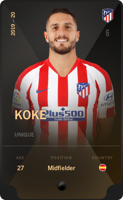 Sorare - Sorare Official - Koke 2019-20 • Unique - NFT # 68149595580291084957858800184441472487539501760134536961956559748012341531838