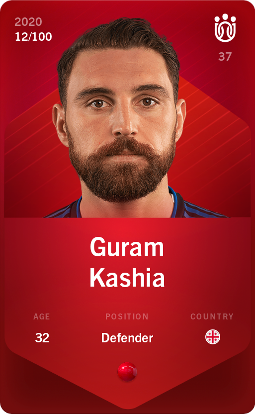 Sorare - Sorare Official - Guram Kashia 2020-21 • Rare 12/100 - NFT # 106787339926438666902011298212318711223877494142997432013378989797993395284486