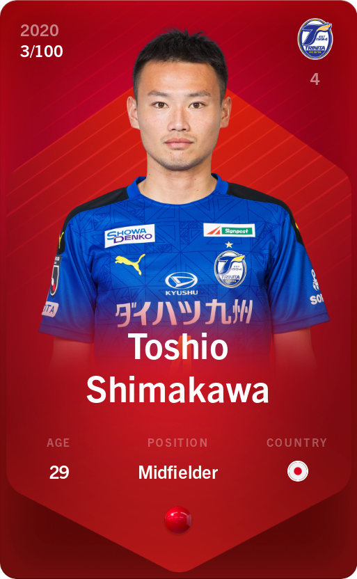 Sorare - Sorare Official - Toshio Shimakawa 2020-21 • Rare 3/100 - NFT # 115268568095875904925267544420171626662899890262750842600497324075879055774204