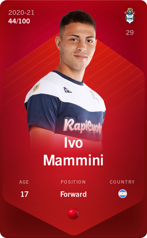 Sorare - Sorare Official - Ivo Mammini 2020-21 • Rare 44/100 - NFT # 10950515917435536490141366890641508952575085990042047646193706253268234553397