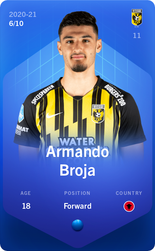 Sorare - Sorare Official - Armando Broja 2020-21 • Super Rare 6/10 - NFT # 109184333383174172231172192912671862471622555607625684679873000323056016422880