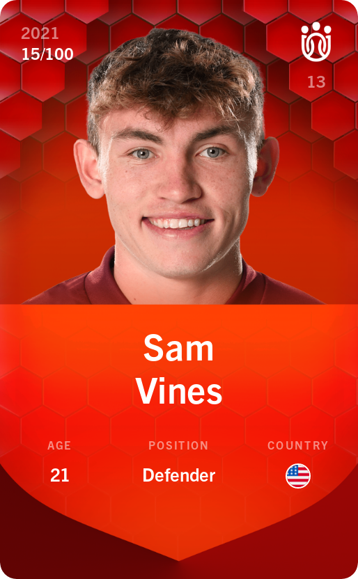Sorare - Sorare Official - Sam Vines 2021-22 • Rare 15/100 - NFT # 19825851292448221755153010284997665253800883774268983735337393901407970363039