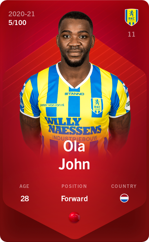 Sorare - Sorare Official - Ola John 2020-21 • Rare 5/100 - NFT # 104469840794806829408777140920934825151044892927614297053390794517545890363638