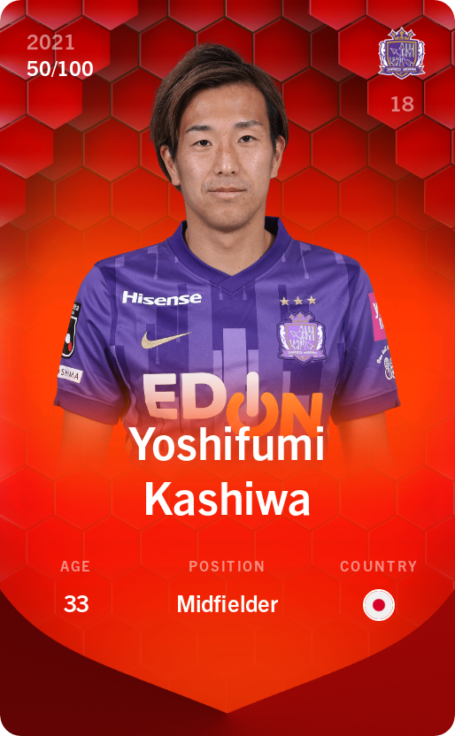 Sorare - Sorare Official - Yoshifumi Kashiwa 2021-22 • Rare 50/100 - NFT # 110698428930176351139166499802456449821917507509615268331196935147572043385817