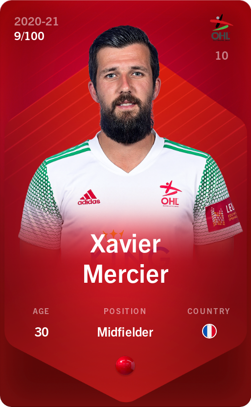 Sorare - Sorare Official - Xavier Mercier 2020-21 • Rare 9/100 - NFT # 65784483703606474545106659812970776935030683413656506613802426339063506544247