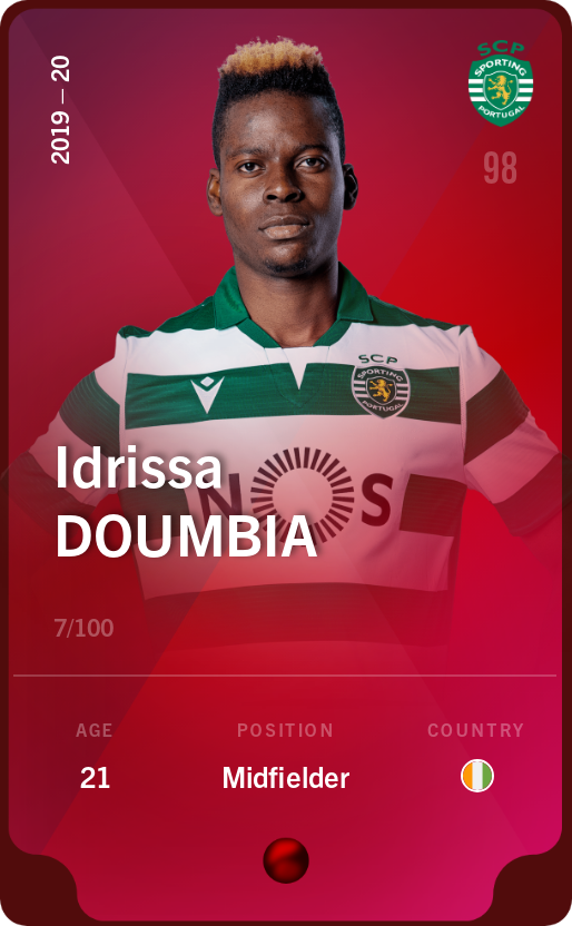 Sorare - Sorare Official - Idrissa Doumbia 2019-20 • Rare 7/100 - NFT # 36399211383128227249979053517963889794764144112256154094100877698064448243882