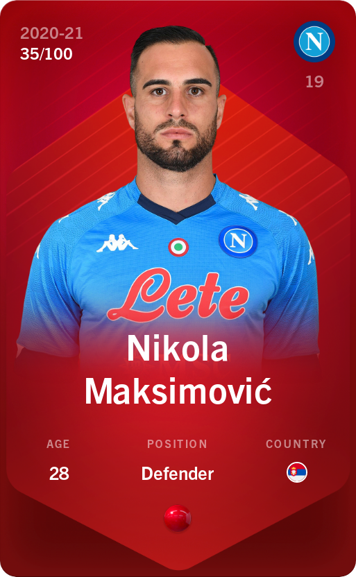 Sorare - Sorare Official - Nikola Maksimović 2020-21 • Rare 35/100 - NFT # 79646962582818008180691936880446200226813281601804785757390941043136336519092