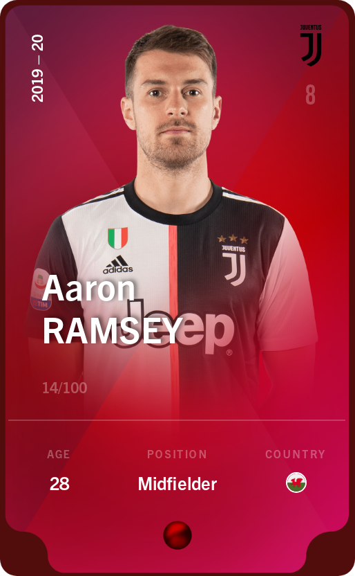 Sorare - Sorare Official - Aaron Ramsey 2019-20 • Rare 14/100 - NFT # 17229829139740983962383767139014883701254438724267654792327450301360251829829