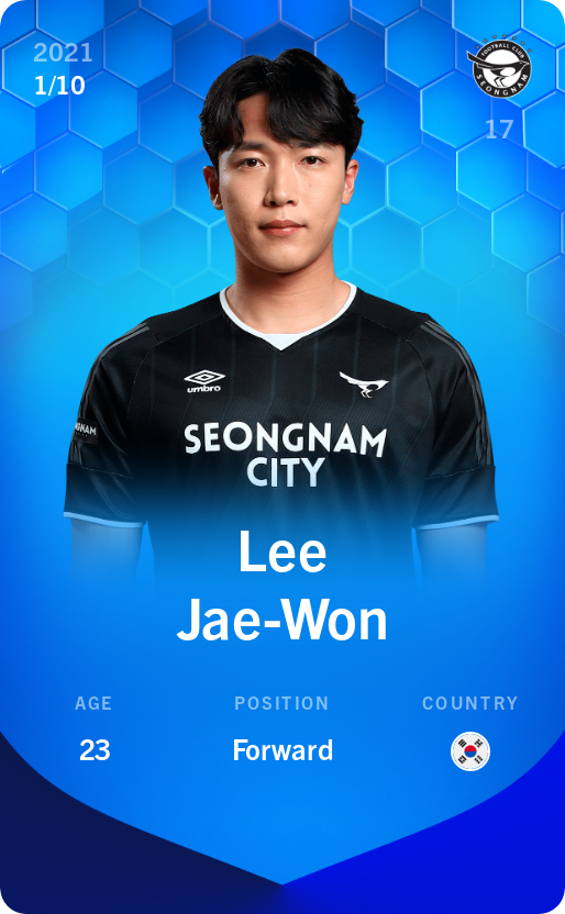 Sorare - Sorare Official - Lee Jae-Won 2021-22 • Super Rare 1/10 - NFT # 5398976439058015363712679773102479765922387023802547889094966026127741114643