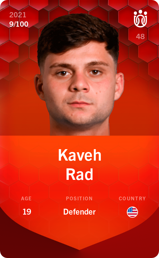 Sorare - Sorare Official - Kaveh Rad 2021-22 • Rare 9/100 - NFT # 76432587824930690110637598407766363781918264960223624580996703002728520200320