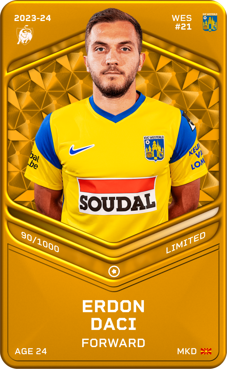 Sorare - Sorare Official - Erdon Daci 2023-24 • Limited 90/1000 - NFT # 98605026535624337231825386047406901765755745216466880283255343901878791775452