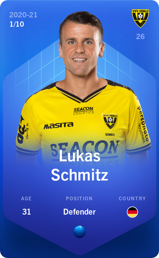 Sorare - Sorare Official - Lukas Schmitz 2020-21 • Super Rare 1/10 - NFT # 55526084356525401601890247953623767533790949399209701676586468728752406546872