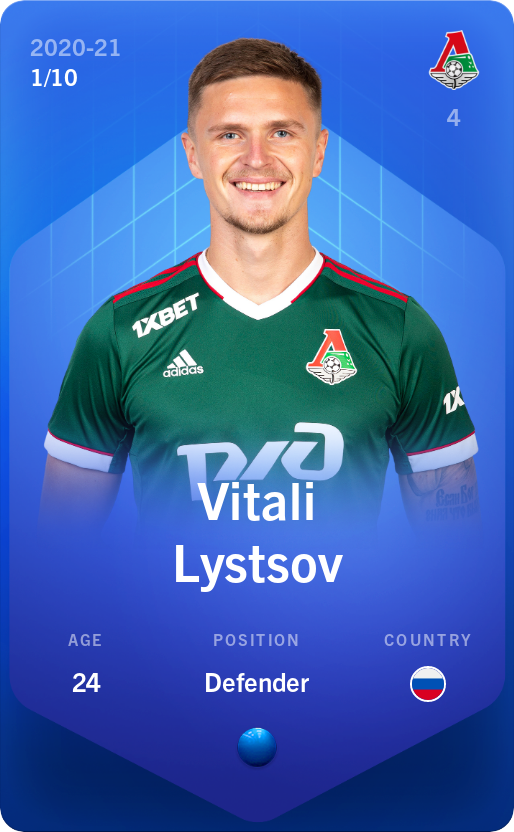 Sorare - Sorare Official - Vitali Lystsov 2020-21 • Super Rare 1/10 - NFT # 19816139389448579297205965463776425208032417499520680208501588926373248513214