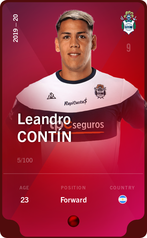 Sorare - Sorare Official - Leandro Contín 2019-20 • Rare 5/100 - NFT # 103631879012042239582023045842966174405658502051134131648001030331454377958688