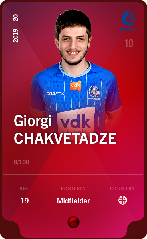 Sorare - Sorare Official - Giorgi Chakvetadze 2019-20 • Rare 8/100 - NFT # 96151991661824018237991600704312704248521352847038990549366629712447916450835