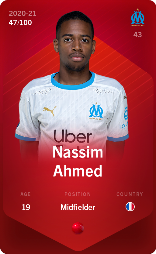 Sorare - Sorare Official - Nassim Ahmed 2020-21 • Rare 47/100 - NFT # 49371890065922012871325525771620806317375726403545487460288798159339731981099