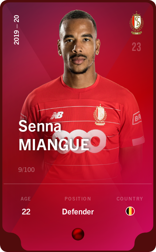 Sorare - Sorare Official - Senna Miangue 2019-20 • Rare 9/100 - NFT # 62929118522283175225134052974964287353296767548695835128336053611627253655587