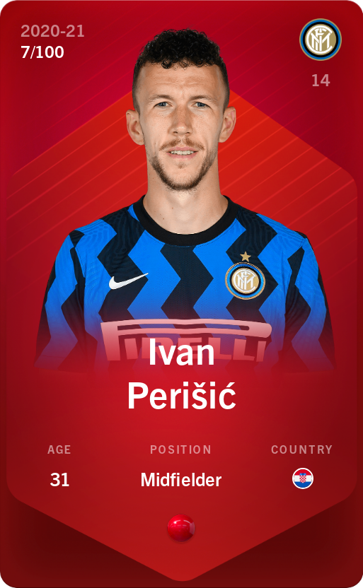 Sorare - Sorare Official - Ivan Perišić 2020-21 • Rare 7/100 - NFT # 41218455500447985229446535884660749624954802607088484918003170983670532473789