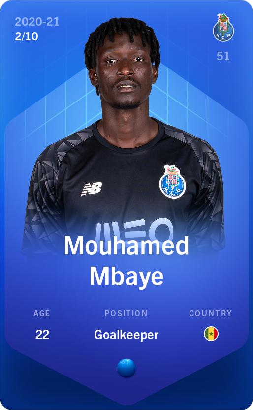 Sorare - Sorare Official - Mouhamed Mbaye 2020-21 • Super Rare 2/10 - NFT # 84388123261686119482273691682668443384095402081703400173152841290836913697011
