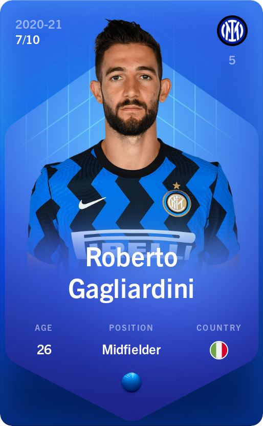 Sorare - Sorare Official - Roberto Gagliardini 2020-21 • Super Rare 7/10 - NFT # 72404097770002698831856957881585565406782935680428211275913765026401622148374