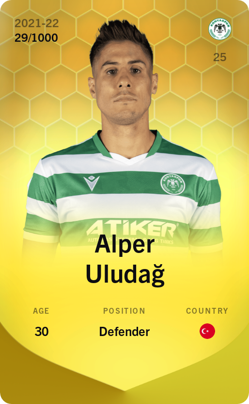 Sorare - Sorare Official - Alper Uludağ 2021-22 • Limited 29/1000 - NFT # 14374500370354390406022693062518045668170888426380783908074201188323980368233