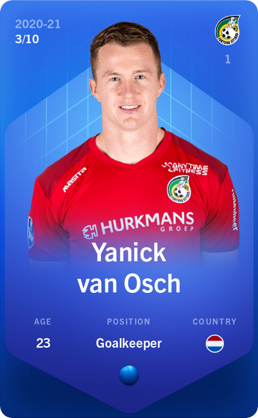 Sorare - Sorare Official - Yanick van Osch 2020-21 • Super Rare 3/10 - NFT # 13918309159906299546387142005895292557747188381413838767856853024249609465441