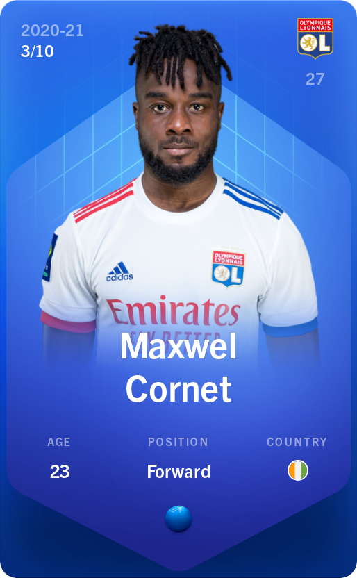 Sorare - Sorare Official - Maxwel Cornet 2020-21 • Super Rare 3/10 - NFT # 73390747609527562373895363977784647422042944151497416456432816597554949671489