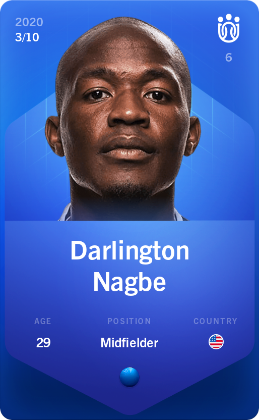 Sorare - Sorare Official - Darlington Nagbe 2020-21 • Super Rare 3/10 - NFT # 31260919451630911302588801733609913120703215582283952005144683516329451265037