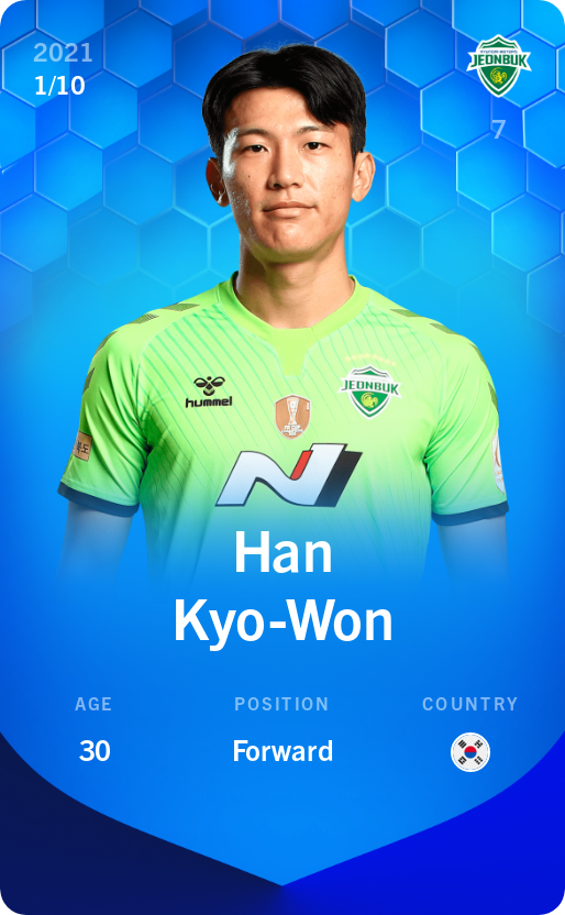 Sorare - Sorare Official - Han Kyo-Won 2021-22 • Super Rare 1/10 - NFT # 79971320869809065541511420549686373750528484744603544473827467702090369867392