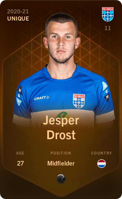 Sorare - Sorare Official - Jesper Drost 2020-21 • Unique - NFT # 68701016181858998538117828984146778644255445128985146344172146657310460460577