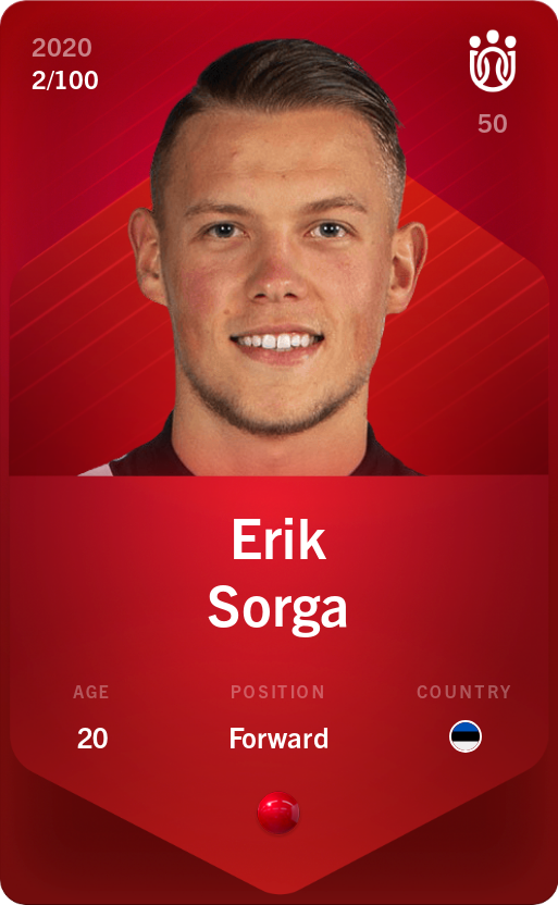 Sorare - Sorare Official - Erik Sorga 2020-21 • Rare 2/100 - NFT # 97319453326582597904089637900947483469015153418010892115680373544362724193640