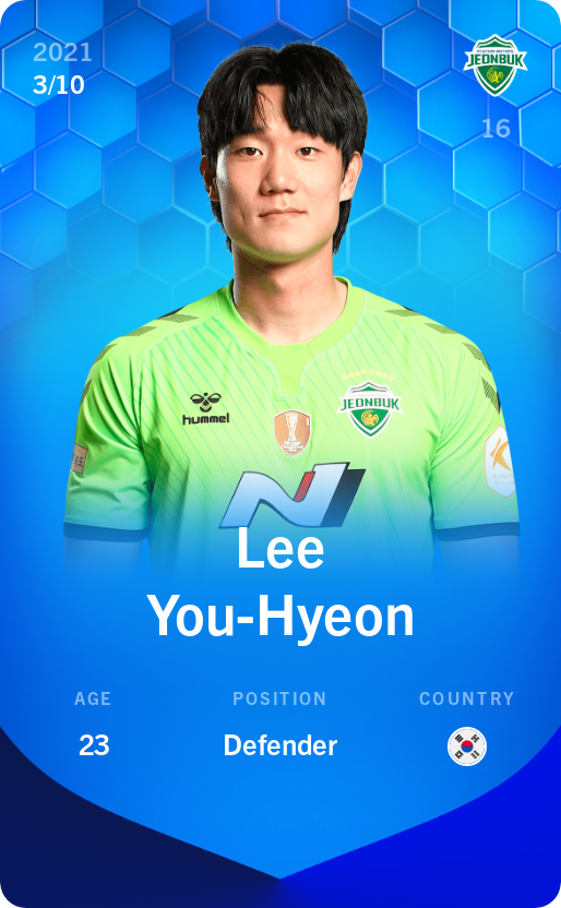 Sorare - Sorare Official - Lee You-Hyeon 2021-22 • Super Rare 3/10 - NFT # 15050972214658343257800284682756380457302670531244541372755213533109696249057