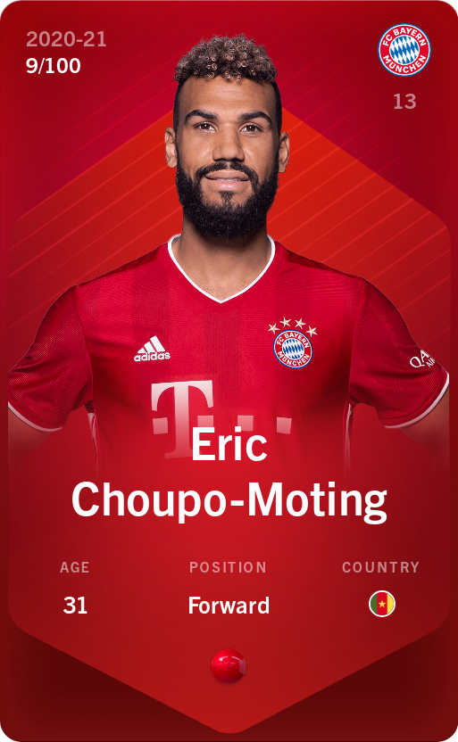 Sorare - Sorare Official - Eric Choupo-Moting 2020-21 • Rare 9/100 - NFT # 46297284432758113299656730477234002419101394257200583627528211711507590526496