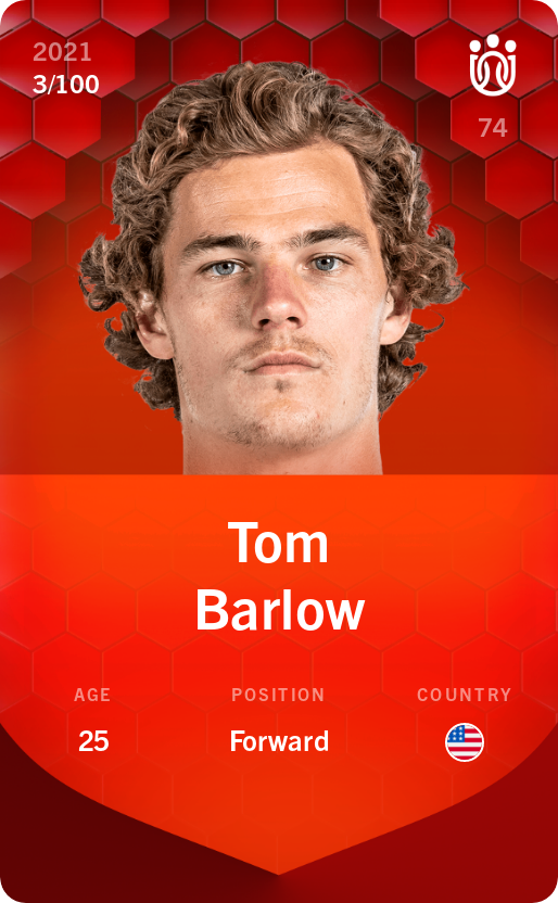 Sorare - Sorare Official - Tom Barlow 2021-22 • Rare 3/100 - NFT # 17212943328196706375144991289726613908212444954747742564688809903149727721467