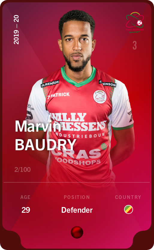 Sorare - Sorare Official - Marvin Baudry 2019-20 • Rare 2/100 - NFT # 16802227031290469869438023196972533777529279301176515413916012073281488286503