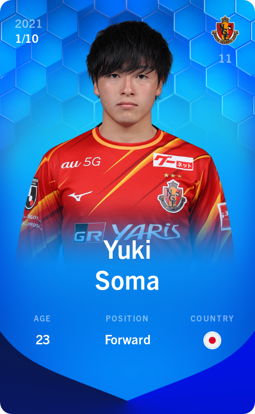 Sorare - Sorare Official - Yuki Soma 2021-22 • Super Rare 1/10 - NFT # 43328940290440701318946609476294446671382100617714716463442404782015148316824