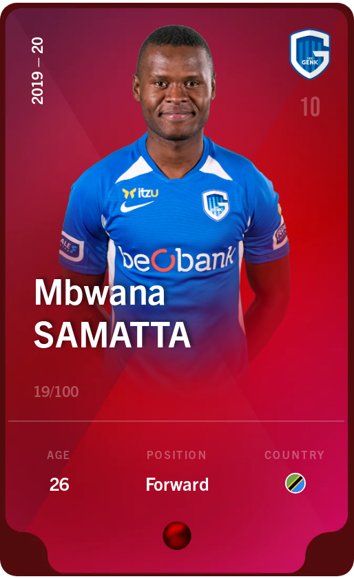 Sorare - Sorare Official - Mbwana Samatta 2019-20 • Rare 19/100 - NFT # 71598749843490418739335495101779872472847185801233302092261072690197340841641