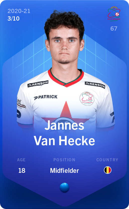 Sorare - Sorare Official - Jannes Van Hecke 2020-21 • Super Rare 3/10 - NFT # 6509708035111479586045716302023409616591764714294785813283062505291484310495