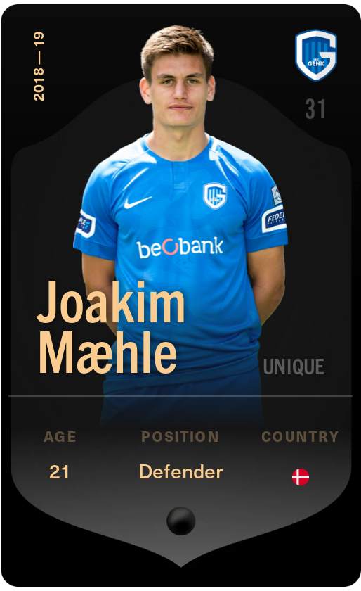 Sorare - Sorare Official - Joakim Mæhle 2018-19 • Unique - NFT # 31660257689394844625673383101154887102871121323172973442279284130725250382727