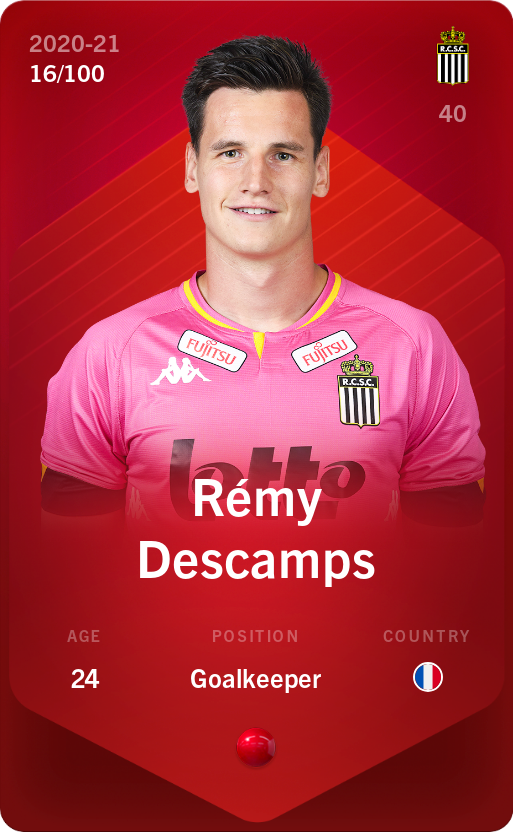 Sorare - Sorare Official - Rémy Descamps 2020-21 • Rare 16/100 - NFT # 80371098509485822811288150376014796974794413896150673202251140399476954226832